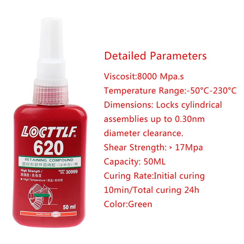 

50ml 620 Retaining Compound Thread Locker Adhesive Glue Multi-purpose Use