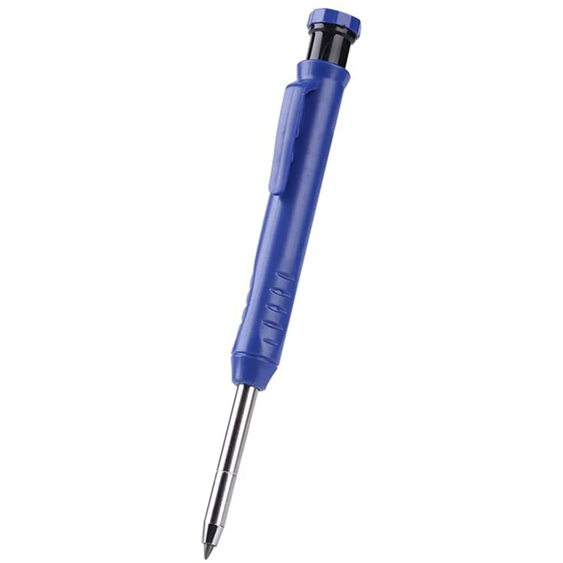 3 Pcs Solid Carpenter Pencils Set Woodworking Mechanical Pencils With 18 Pcs Refills In 3 Colors, Deep Hole Pen Scriber