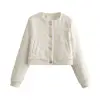 TRAF Autumn New Jacket 2024 Women's Coat  Jacket Fashion Warm Street Short Coat Chic Joker Youth Jackets 4