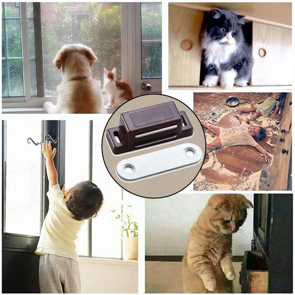 Door closers magnetic catches non-iron magnet cabinet cabinet latches door catch magnetic white 4.5cm 6PCS