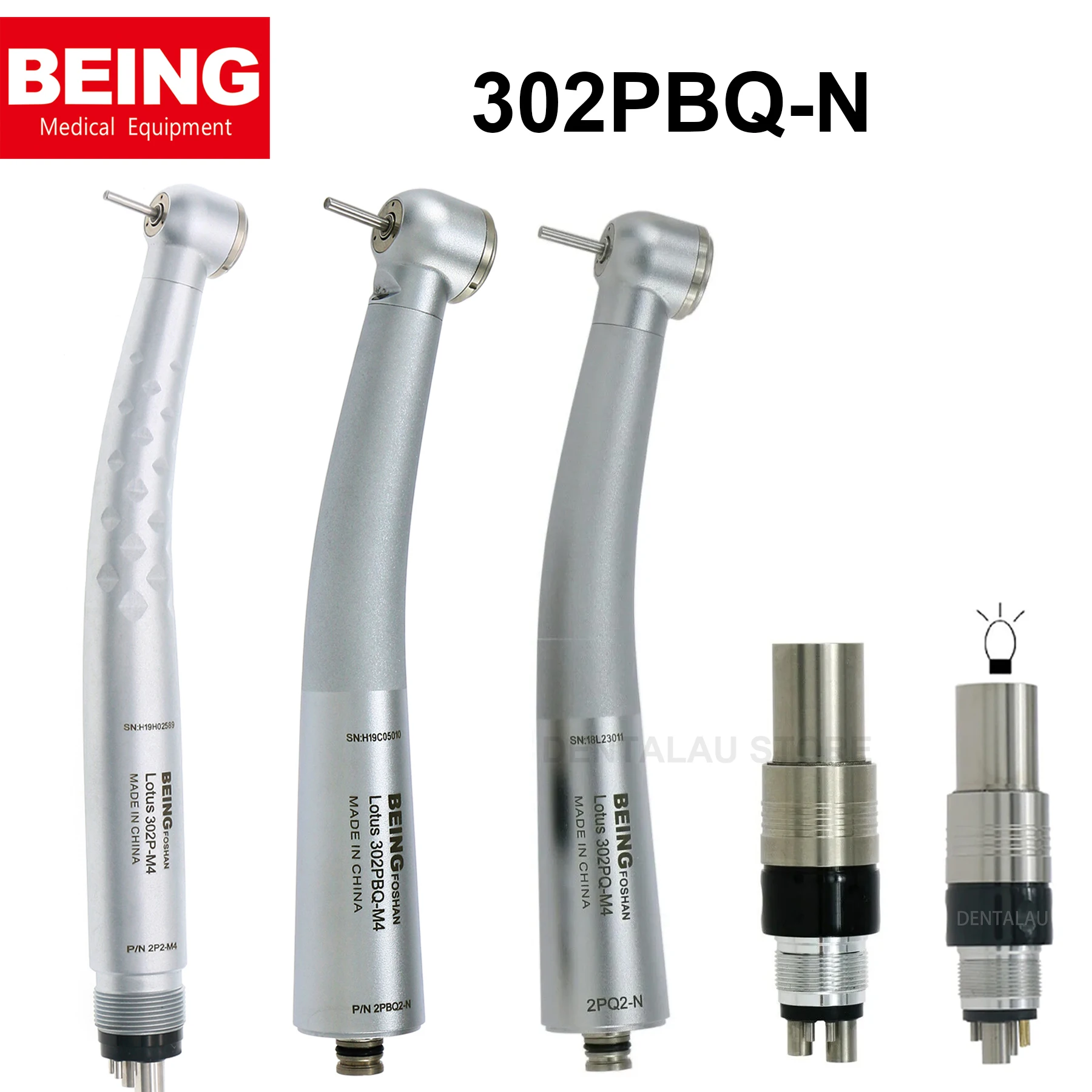 

302PBQ-N BEING Dental Fiber Optic High Speed handpiece with LED for KAVO MULTIflex fit NSK type LED Coupler 6 Pin