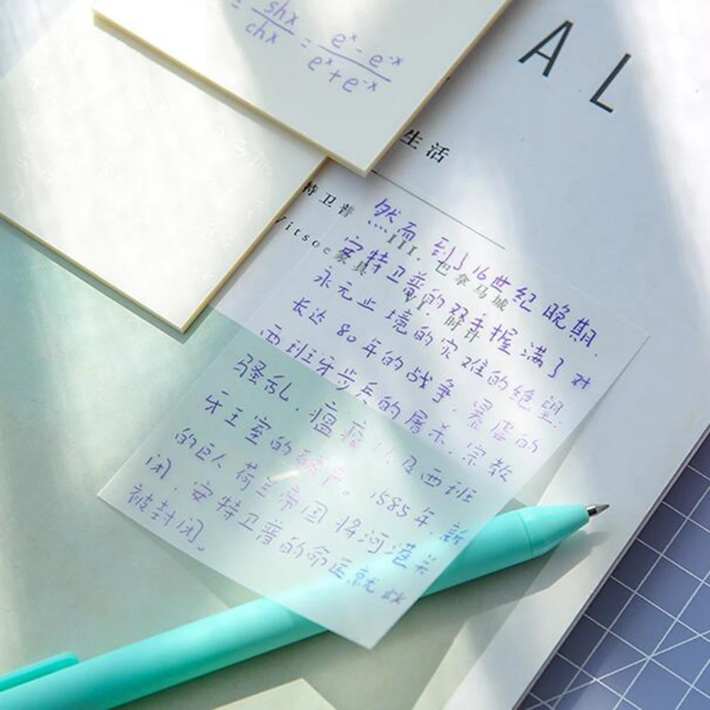 Transparent Sticky Note 50 Blätter Wasserdicht PET Material notessticky notizen klebstoff hinweis schreiben notizen büro zwecke – Detail 13