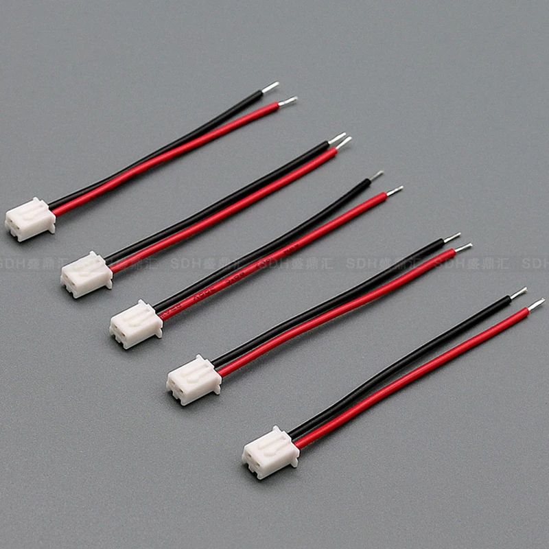 100Pcs JST XH2.54 XH 2.54mm 와이어 케이블 커넥터 2 핀 피치 수 플러그 소켓 와이어 길이 26AWG 24AWG