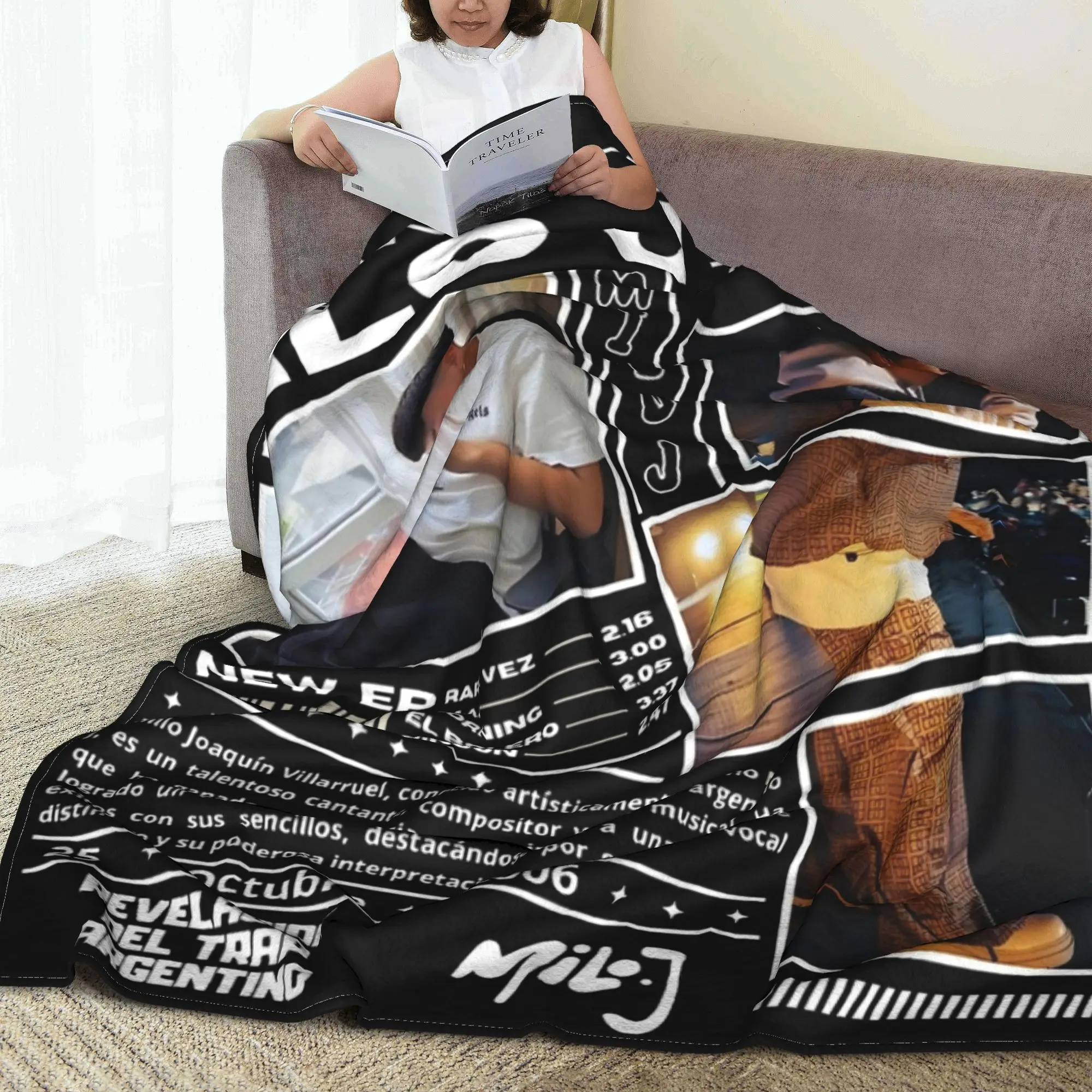 Super Soft Milo J Argentine Rapper Throw Blanket Premium Flannel Fleece Lightweight Pop Music Bed Blanket Cozy Warm Blankets 5