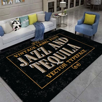 다양한 문자 명판 카펫, 거실, 침실, 미끄럼 방지 카펫, 패션 사진 소품, 생일 선물, 3D 인쇄