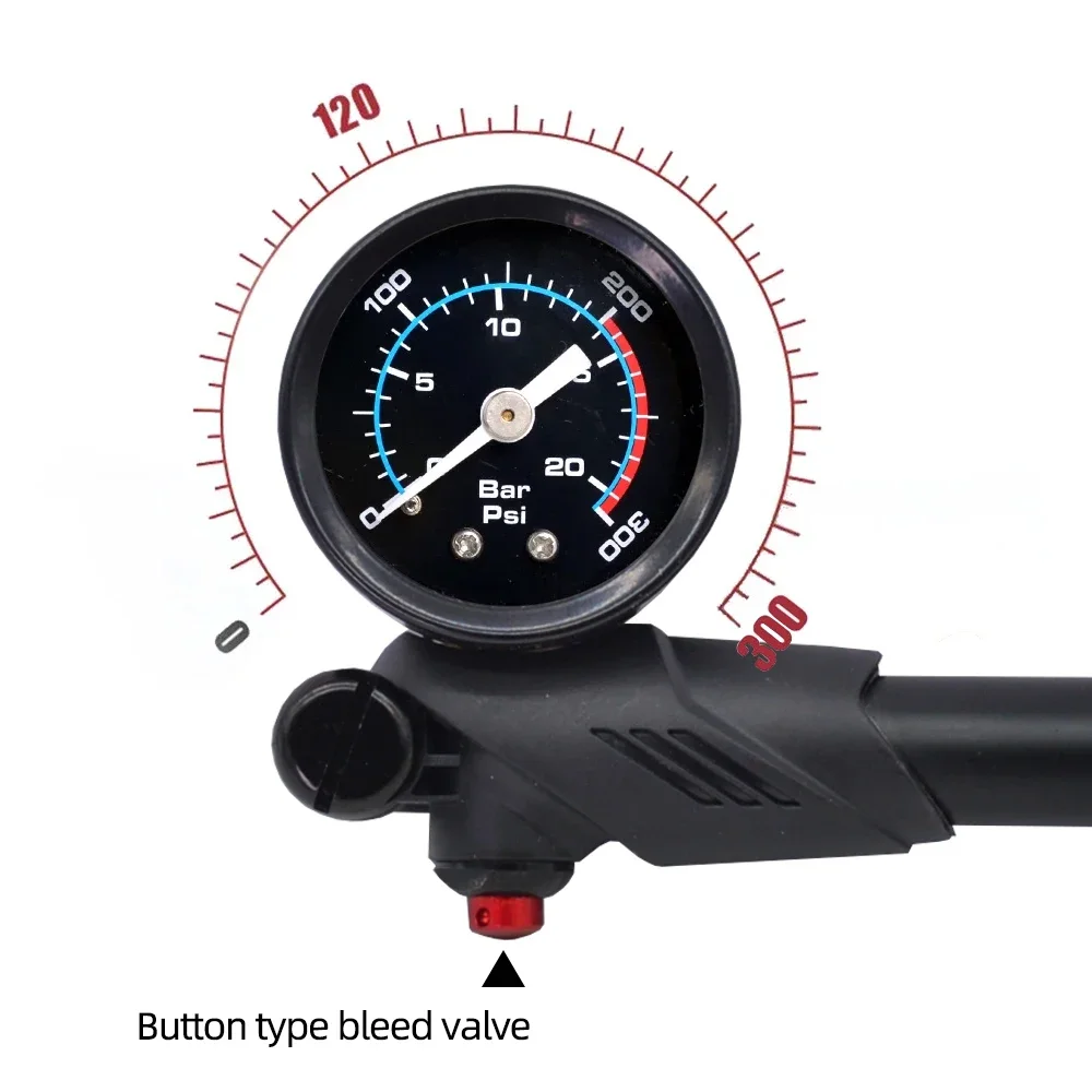 Bike pump ThinkRider Portable High-pressure 300psi With gauge For fork & rear suspension shock absorber Mountain bicycle