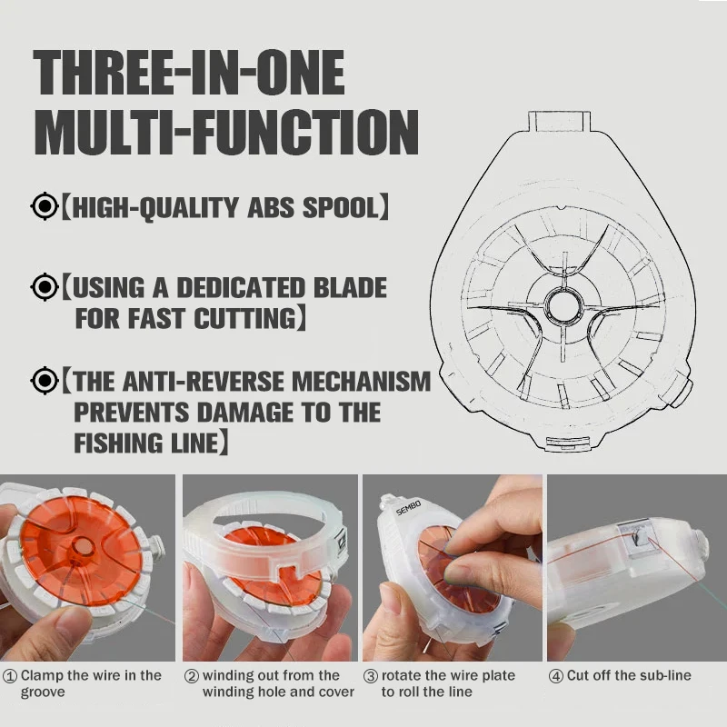 ZUKIBO Carbon Line Multifunctional Fishing Line Winding and Storage Box with Anti-Reversal Device