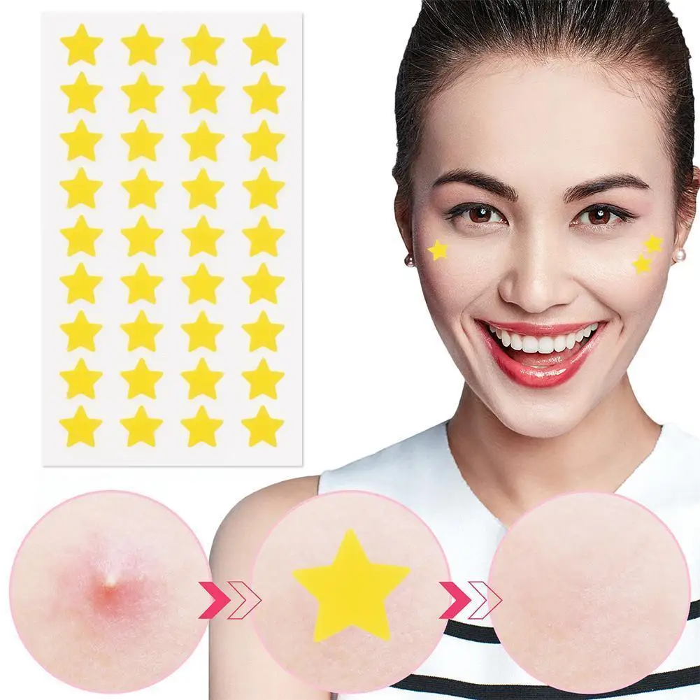 

Star Acne/Pimple Patch, Yellow Star Shaped Acne Absorbing Cover Patch, Invisible Hydrocolloid Acne Patches For Face Acne Dots