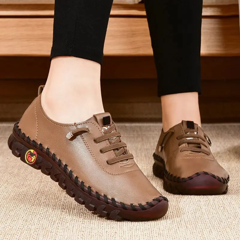 Sneakers Women Shoes Platform Loafers Lace Up Leather Flat Slip-On New Spring Casual Mom Shoe Mujer Zapatos Chaussure Femme