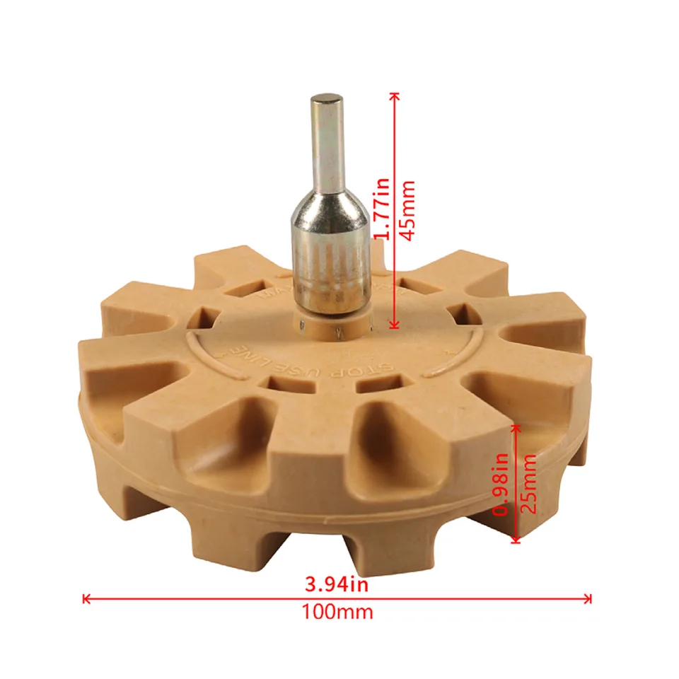 Kit Removedor De Adesivos Car Captain - 4 Rodas De Borracha 10cm Com Adaptador