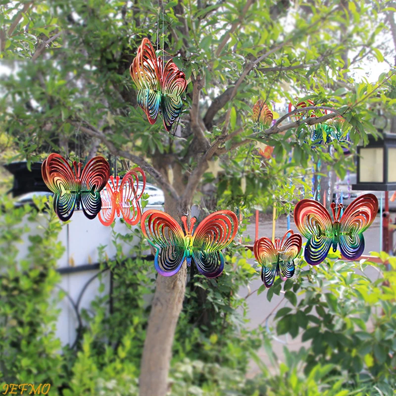 1pcs Crystal Wind Chime Love Diamond Prism Pendant Butterfly Dream Catcher Rainbow Pendant Home Garden and Yard Wind Chime Decor 3