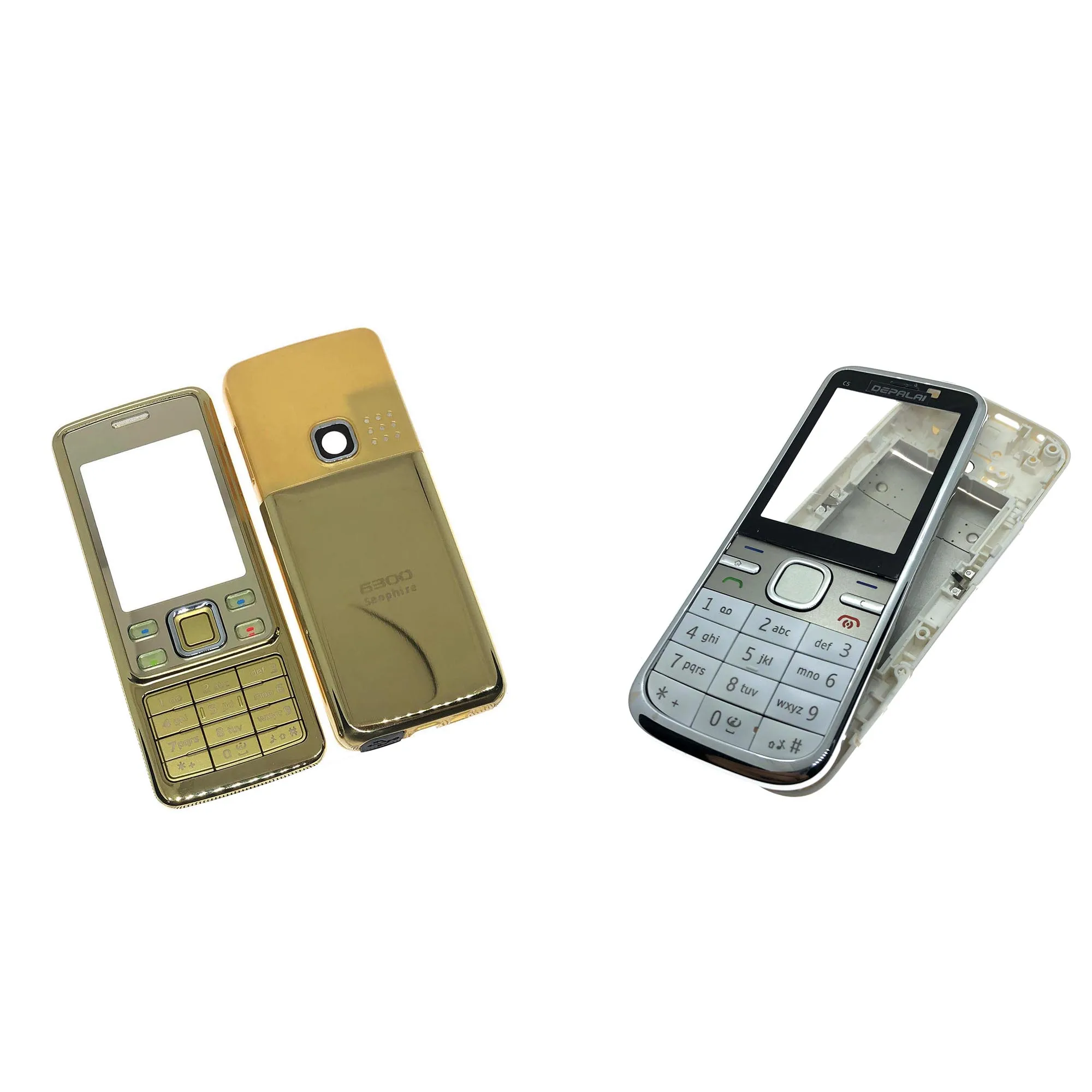 Phone Housing Cover For Nokia 6300 Mobile Phone Case C5 C5-00 case Keypad battery Back Front Faceplate Frame cover