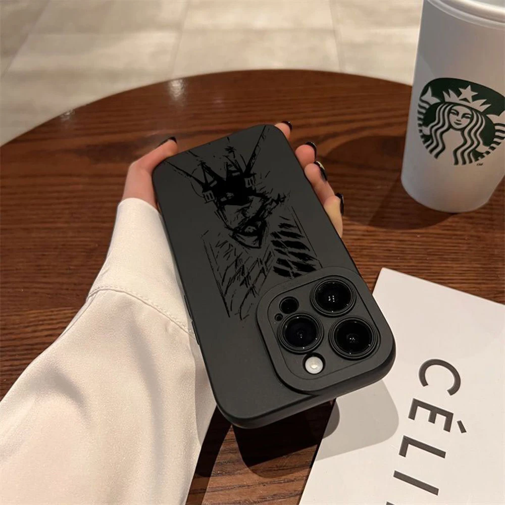 Hot Anime Attack On Titan Full Screen Silicone Phone Case
