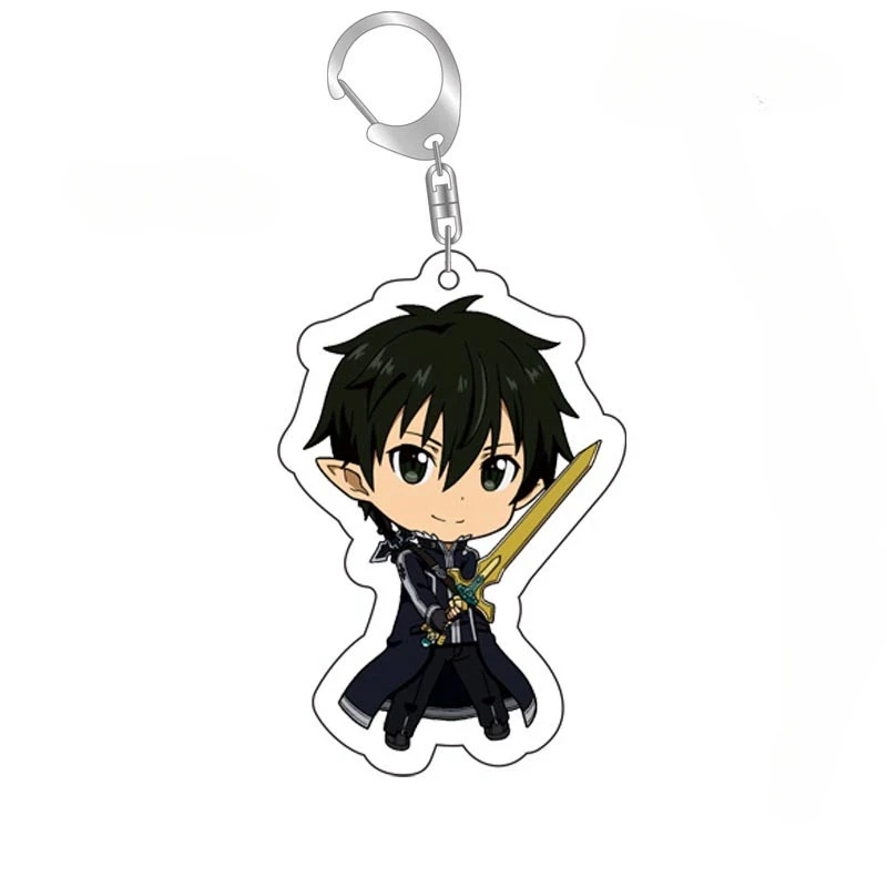 Anime Keychain, Game Keychain: 1pc Sword Art Online SAO Kirito Acrylic Keychain Yuuki Asuna Bag Tag Cos Accessories Asada Shino Plastic Keyrings