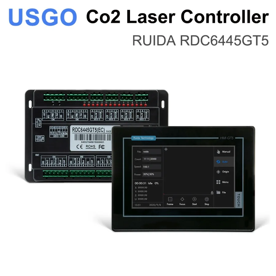 Usgo Ruida Rdc6445Gt Sistema Di Controllo Del Taglio Laser Autonomo Con Touch Screen Bianco/Nero Per Macchina Per Incisione Laser Co2