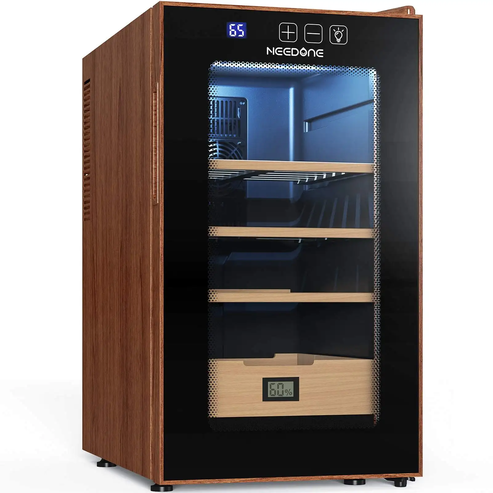 NEEDONE 48L Electric Cigar Humidors Temperature Control System,Cooling & Heating Humidor Cabinet with Spanish Cedar Wood Shelves electric central heating boiler electric system household boiler for radiator