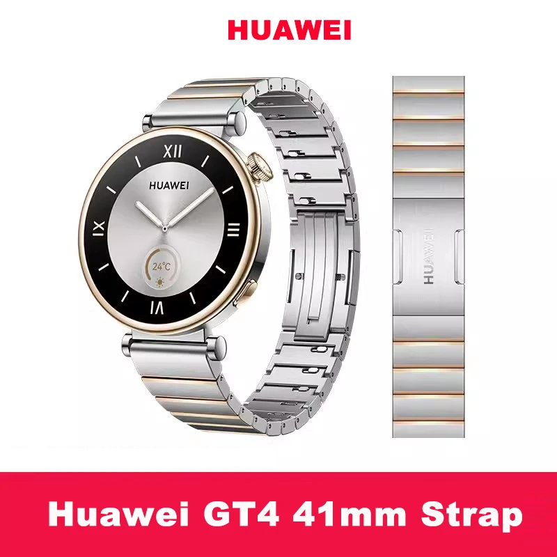 

Huawei Original 18mm Stainless Steel Strap for HUAWEI WATCH GT4 41mm Women Wristband Bracelet GT4 Silver / Black Watchband