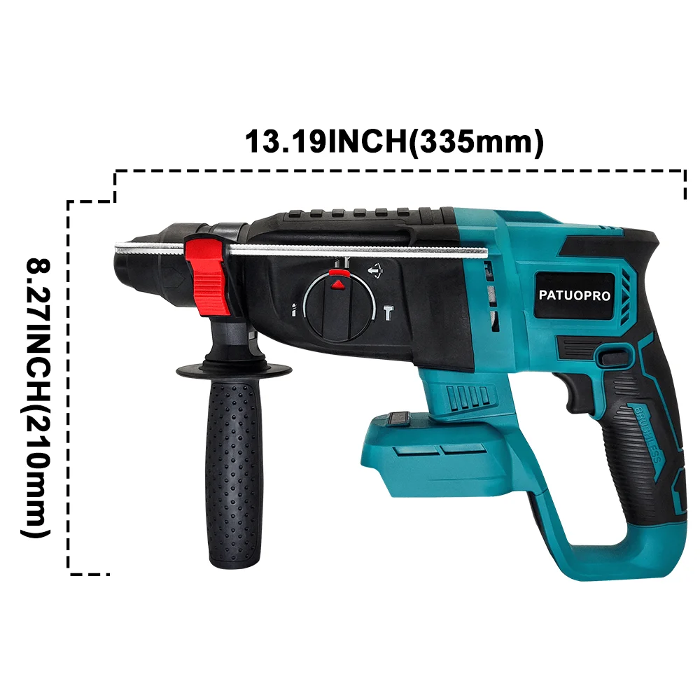 26mm Brushless Electric Hammer Pick Impact Drill Cordless 4-Mode Rotary Power Tools For Makita 18V Battery(No Battery) 3