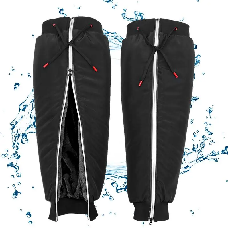 

Motorcycle Leg Warmers Thickened Leg Warmers For Women With Reflective Strips Waterproof Leg Gaiters Snowproof Knee Brace