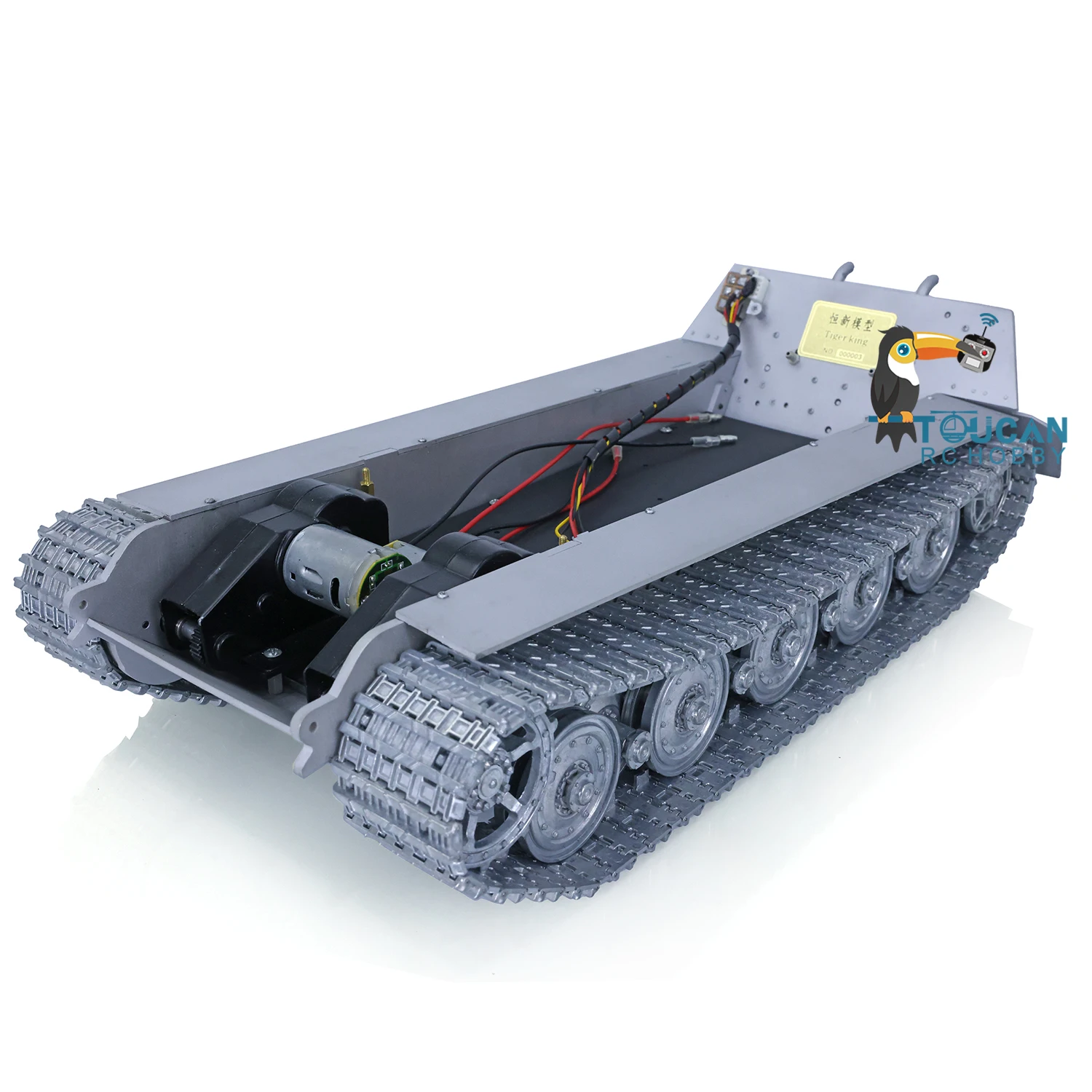 Full Metal RC Tank Chassis for Heng Long 1/16 German King Tiger II Remote Control Tracked Vehicle Steel Gearbox DIY Part TH20560 2