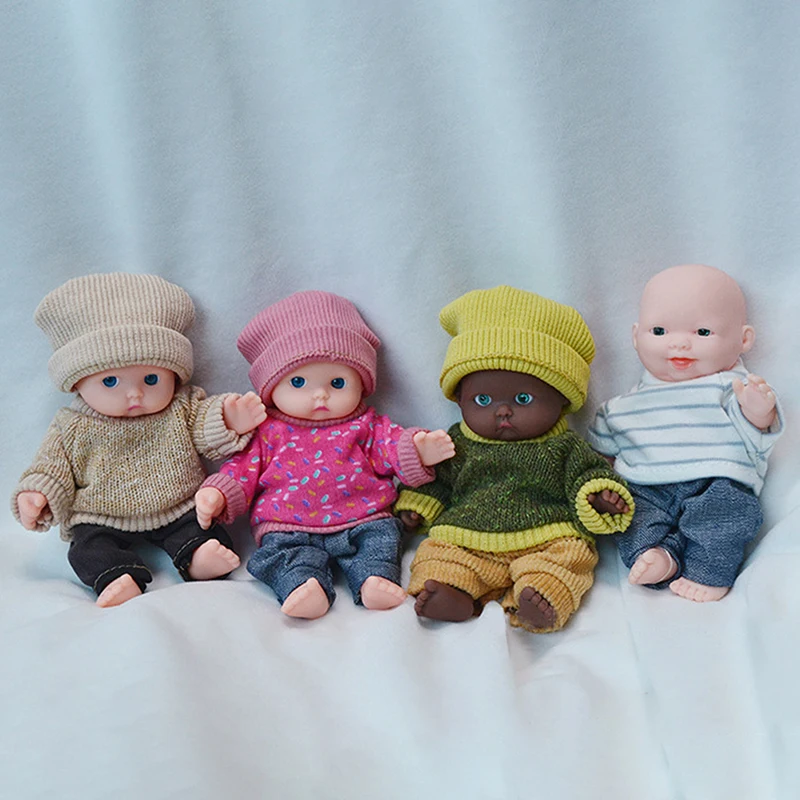 Reborn Dolls Baby Reborn Silicone Reborn Baby Doll 12cm Palm Dolls Pajamas Dress Simulation Baby Reborn Baby Doll Toys 2