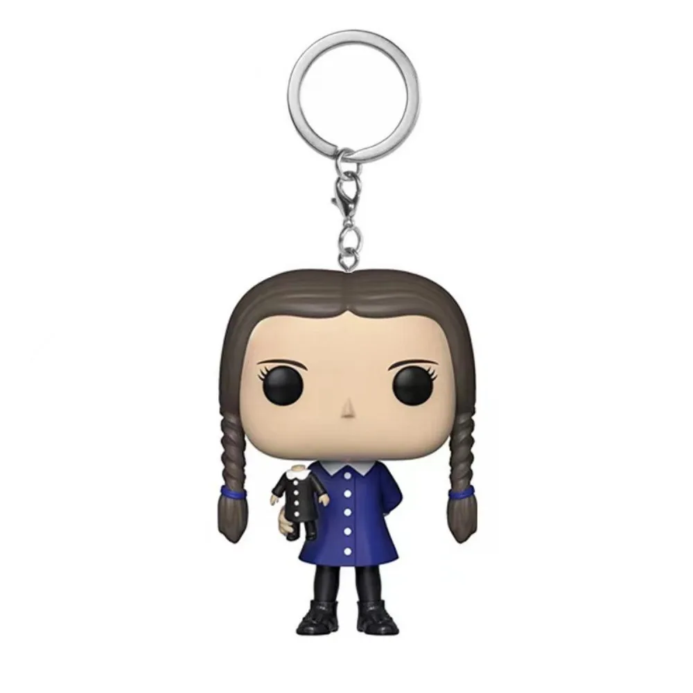 Funko Keychains Wednesday Addams Horror Fantasy TV Series Protagonist Movie Peripherals Q-version Pendant Pocket Keychain Gift 4