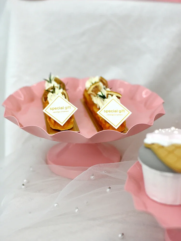 Pink Wedding Cake Stands Food Cupcakes Dessert Display Rack Holder for Party Bakeware Dinnerware Food Tray Girl Princess Party