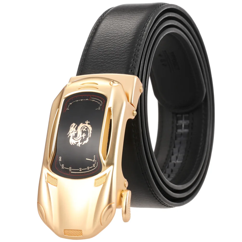 

Men's Leather Belt Automatic Alloy Buckle 35mm Ratchet Belt
