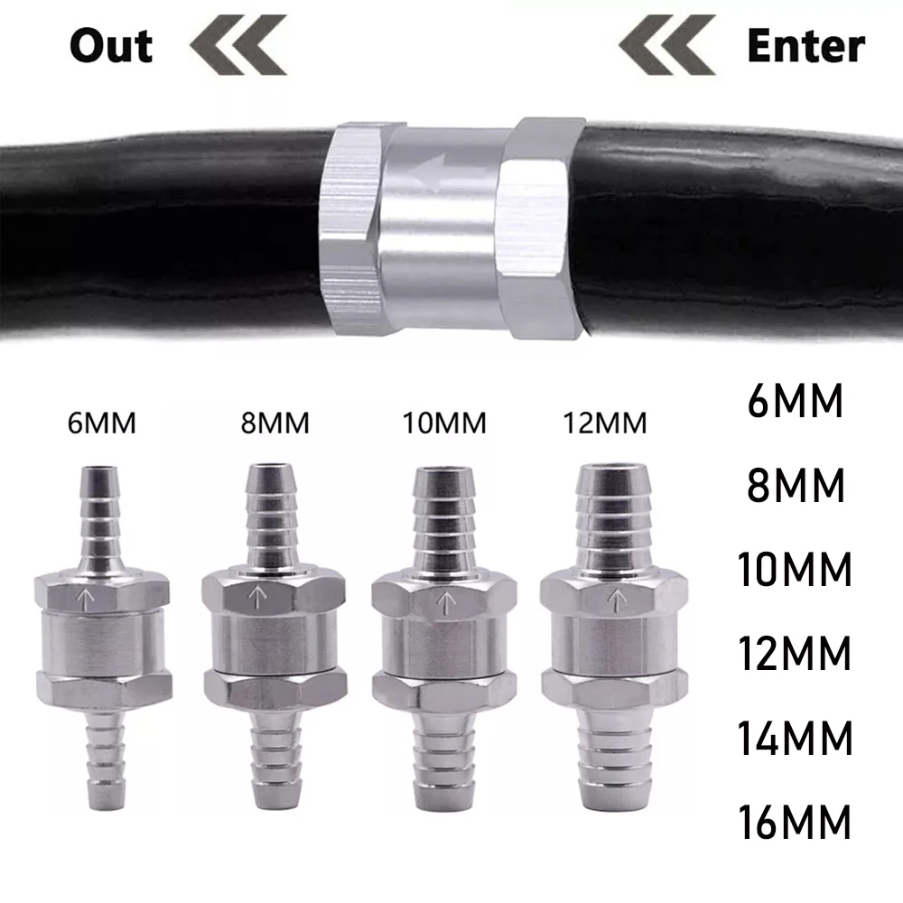 6810121416mmOne-wayNon-returnCheckValveFuelWaterGasAirVacuumAluminumAlloyPetrolDieselWaterFuelLineWay-AliExpress34