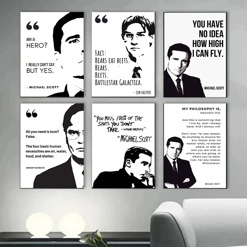 Funny Office Tv Show Genie Schrute Mose Portrait Black White Poster Print Wall Art Pictures Canvas Painting Room Home Decor