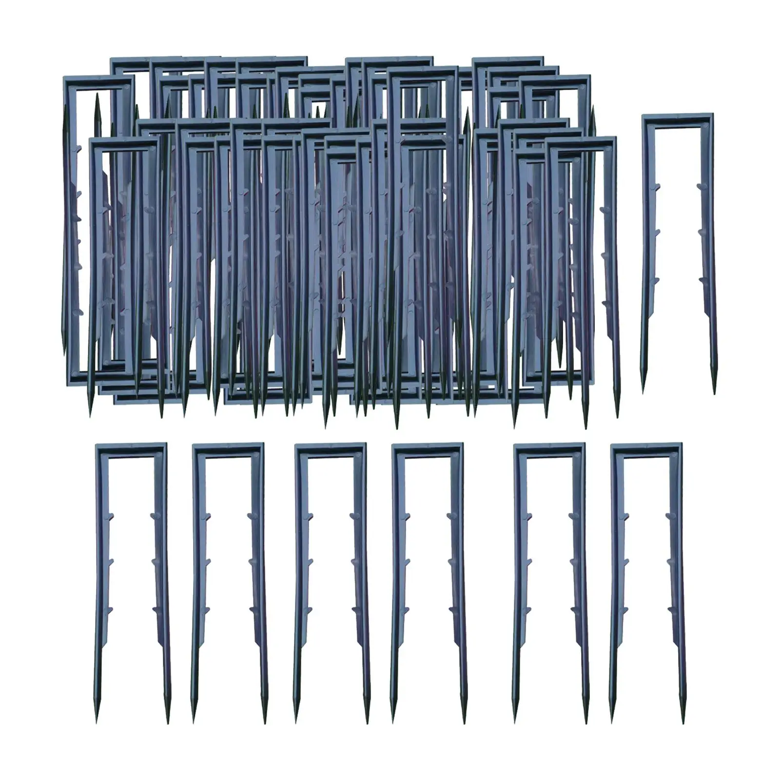 100 Pieces Garden Staples Plastic Nail Pins Ground Pegs U Shaped Fence Stakes for Turf Fishing Backyards Barriers Backpacking