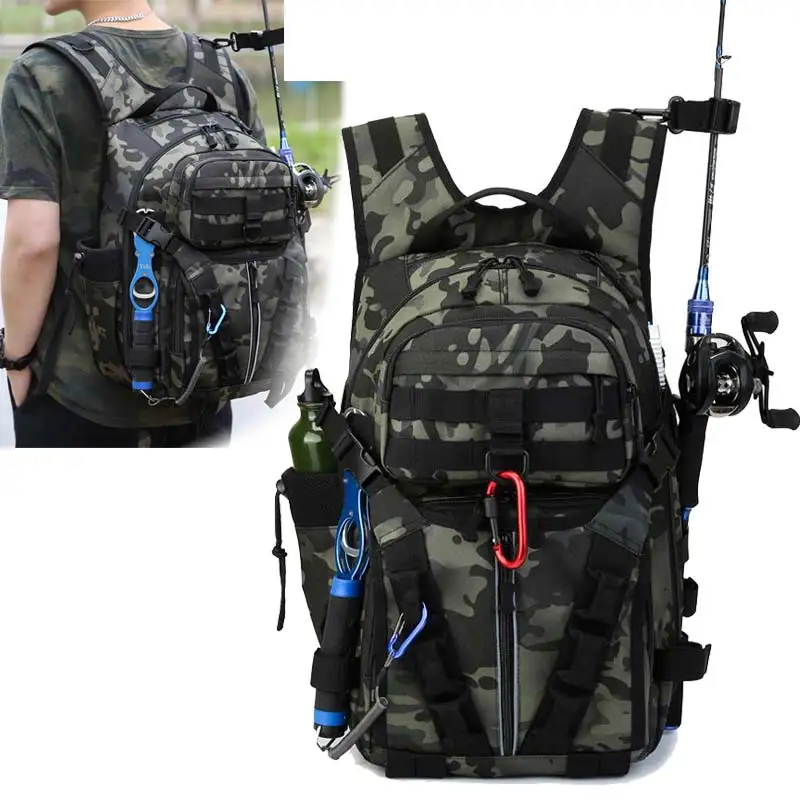 

Men's Hiking Shoulder Bag Fishing Bait Rod Box Bag Fishing Gear Mountaineering Backpack