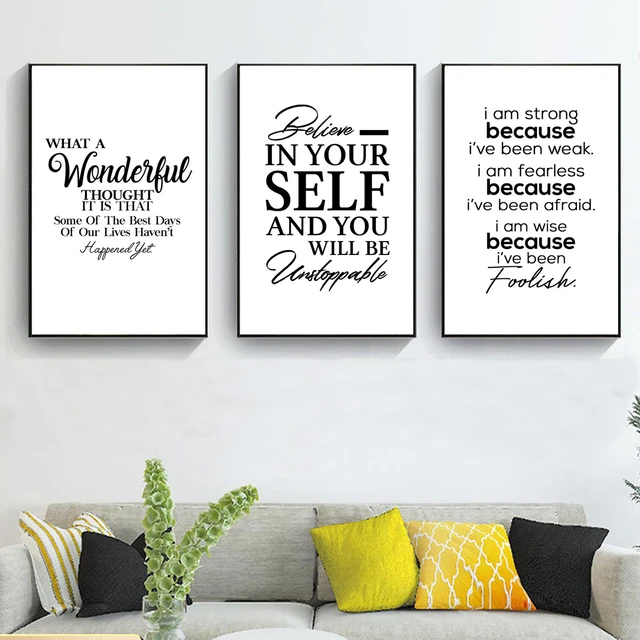 English Inspirational Quotes Words Print Art Canvas Poster For Living Room  Decor Home Wall Picture - AliExpress