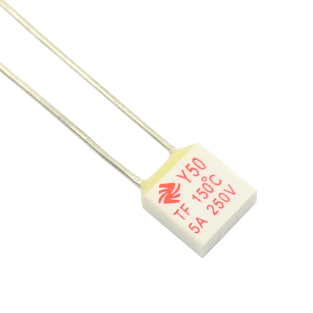 10pcs Y50 Thermal Fuse Cutoff TF 150C 150 Degree 5A 250V Square Link