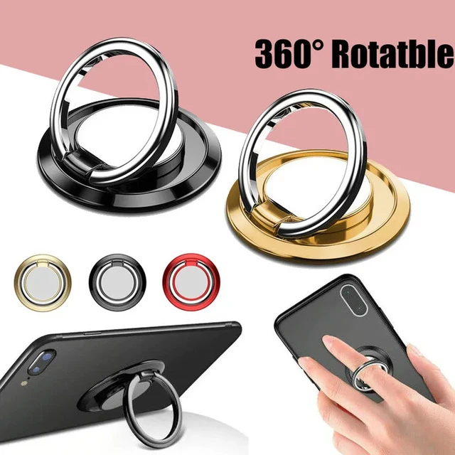 360 Degree Rotating Finger Ring Phone Holder Stand for Mobile Phone Car Magnetic Mount Phone Back Sticker Pad Unniversal Bracket 2