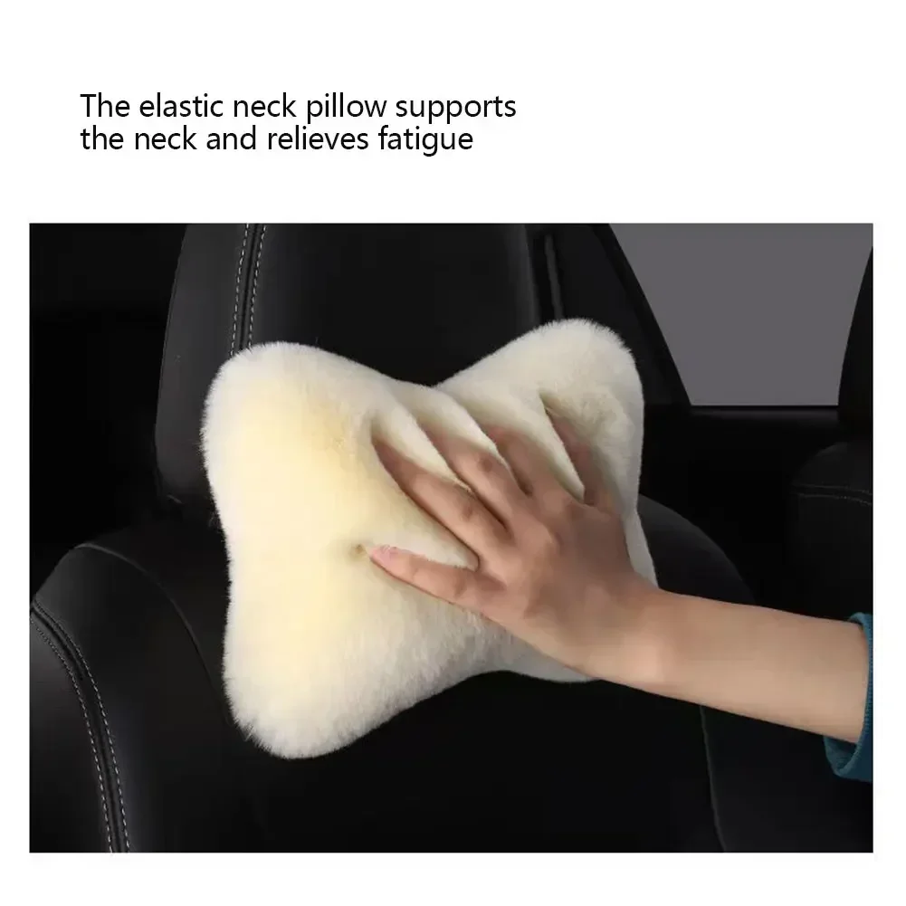 Winter Car Neck Headrest Pillow Soft Car Seat Neck Pillow Breathable Plush Head and Support Sleep Accessories