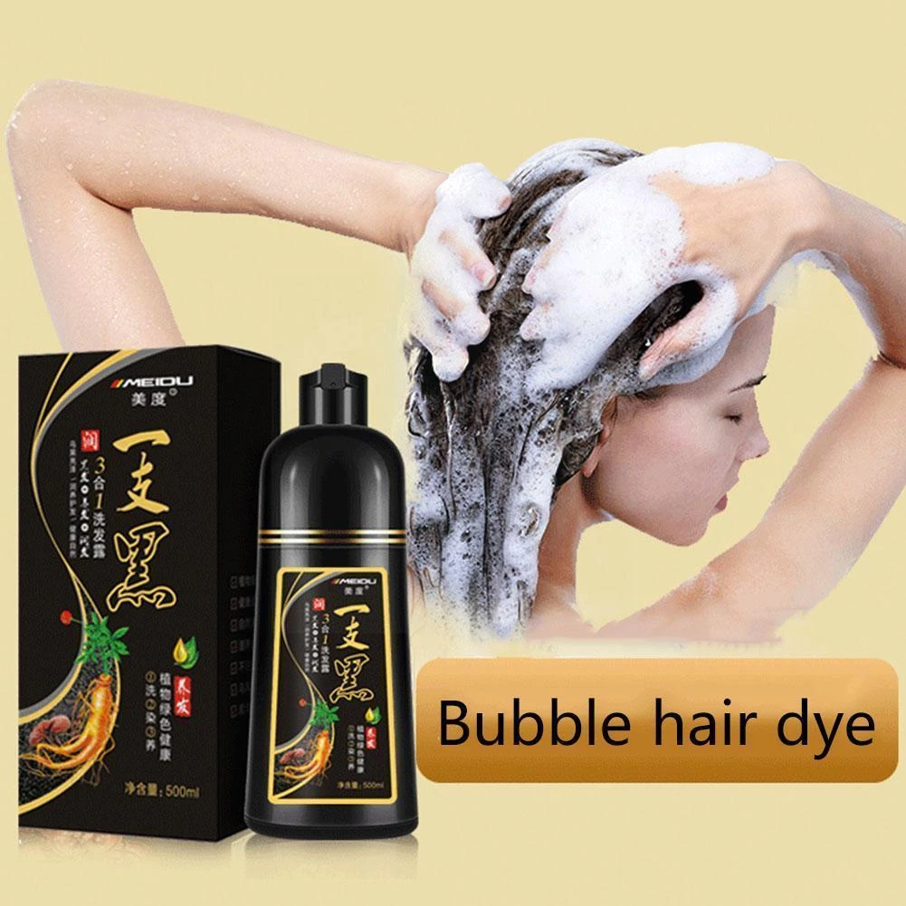 Bubble Hair Dye For Cover Gray White Hair Natural  Black/brown/red/purple/chestnut Hair Color Shampoo 500ml/bottle U1s7 - Hair  Color - AliExpress