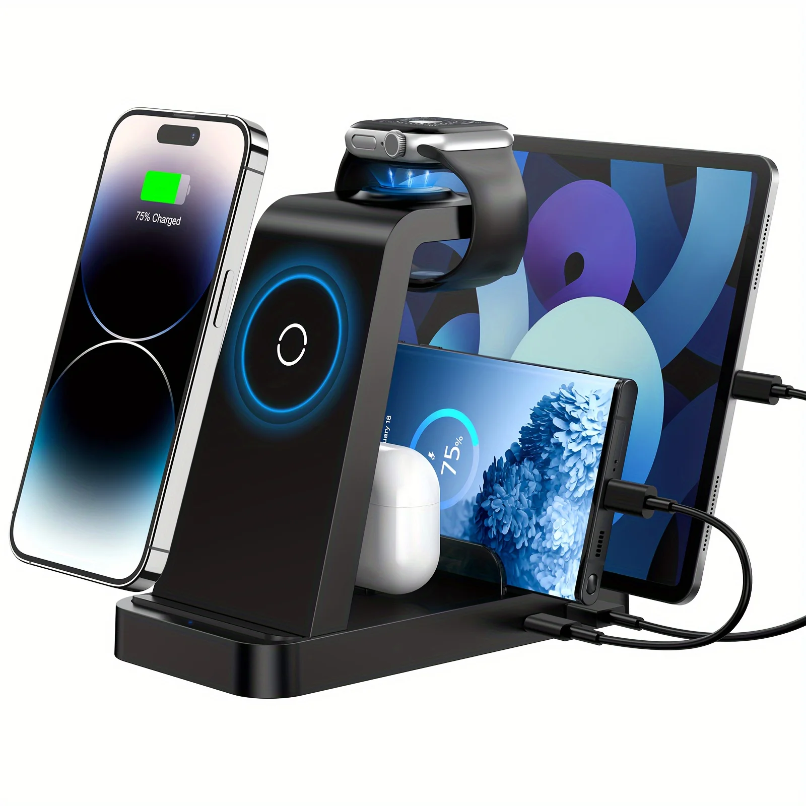 5-in-1 Fast Wireless Charging Station for Multiple Devices for iPhone 15 14 13 12 Pro Max Apple Watch Airpods 1