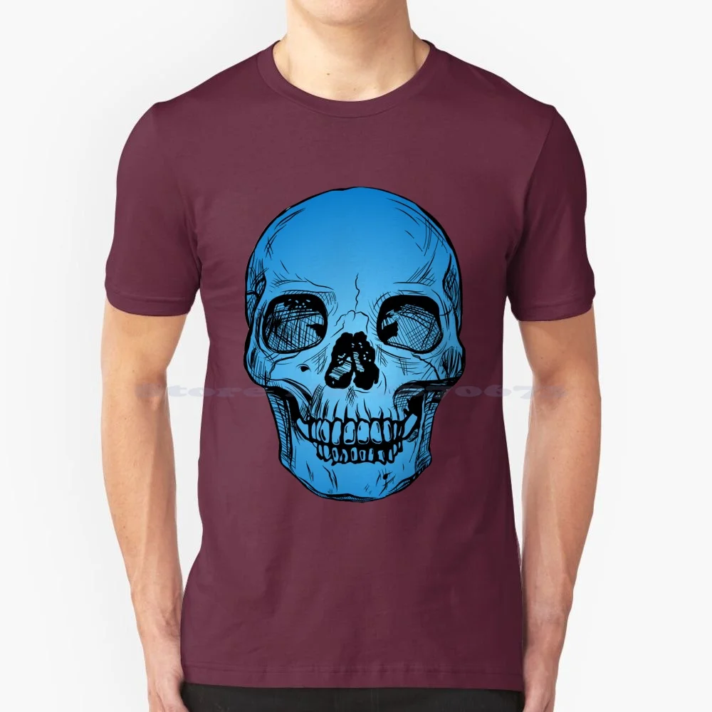 Moto-Teschi Maglietta Blu 100% Cotone Tee Simson Moto Moto Moto Vintage Vintage Moto Biker
