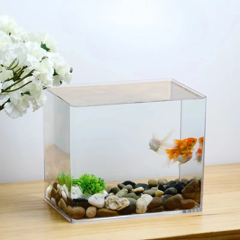 Fresh Look at Square Fish Tank Ultra Clear Plastic Glass Aquarium For Betta