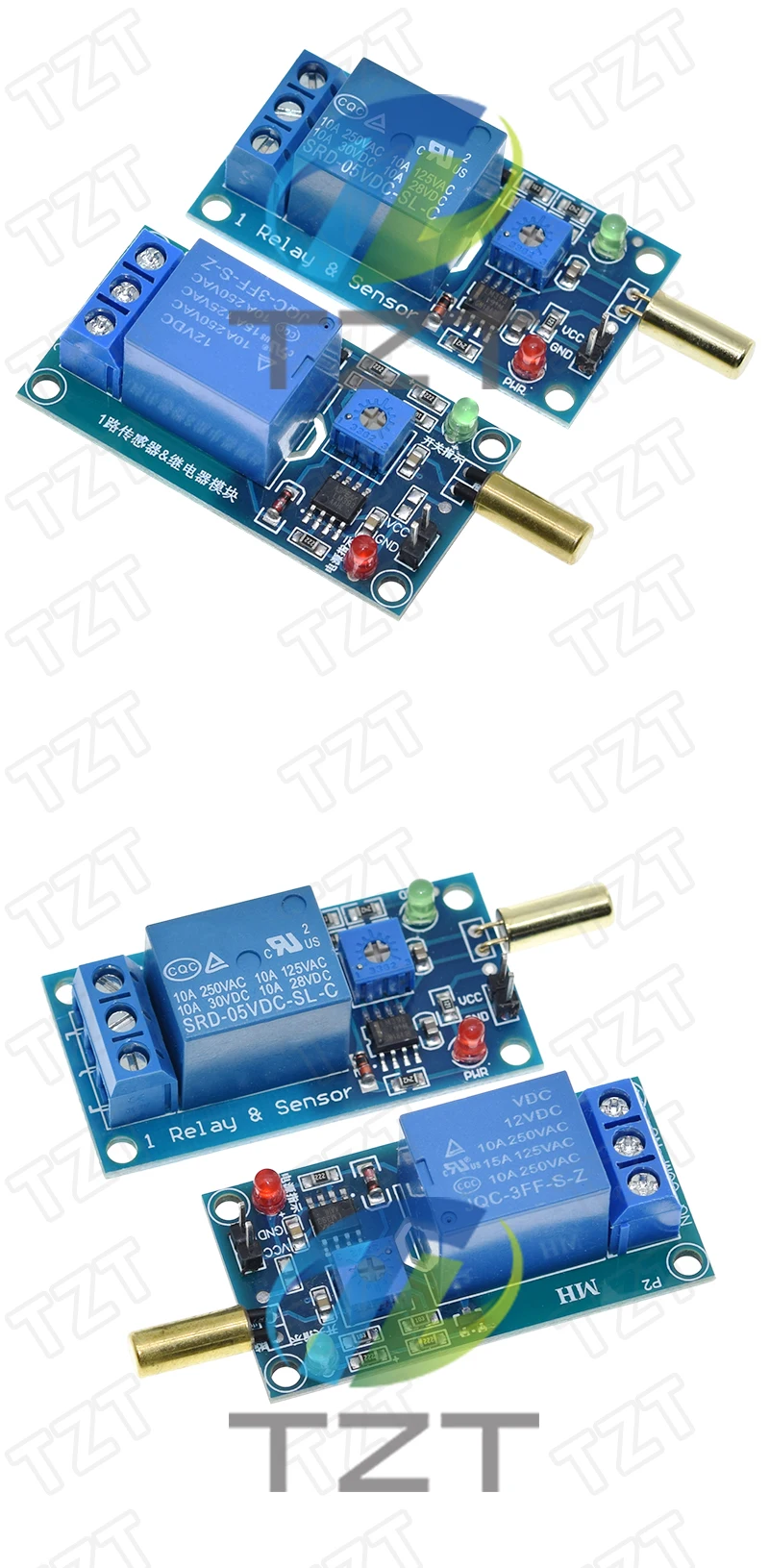 DC 5V 12V 1-Kanal-Ausgang Neigungswinkelsensoren Relaismodul Golden SW520D Kugelschalter Neigungssensormodul für Arduino – Detail 5
