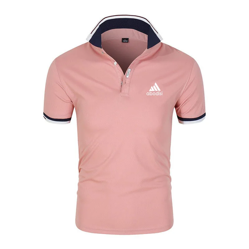 

2024 new summer men's short sleeve T-shirt, casual fashion polo shirt, youth office short sleeve comfortable breathable T-shirt