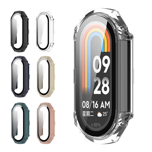 PC Case+Tempered Glass For Xiaomi Mi Band 8 Cover Screen Protector For  Xiaomi Mi