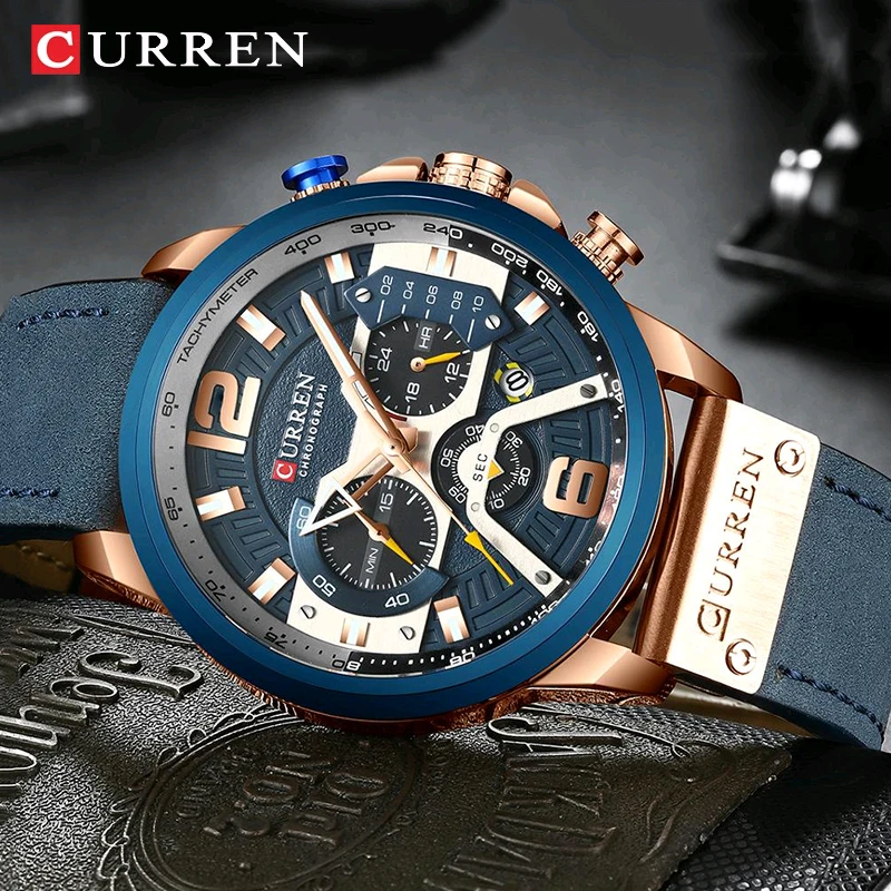 

CURREN 8329 Dropshipping Wristwatch Luxury Quartz Men Watches Fashion Sports Waterproof Watch Men Business Leather Male Clocks