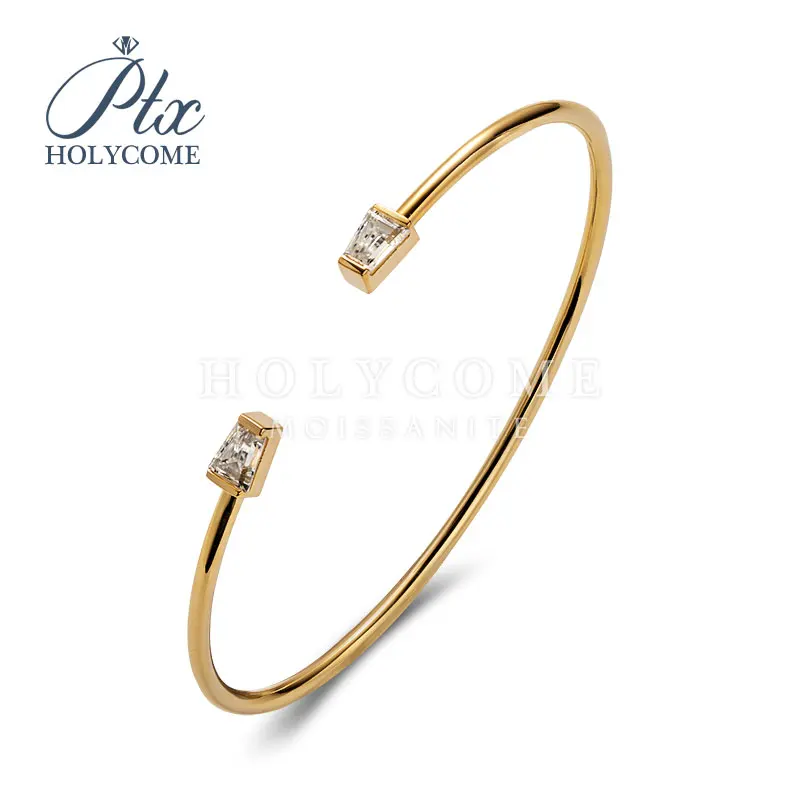 

Holycome Moissanite Diamond Bangle Silver Plated 18k Gold Bangle GRA Certificated Classic Bracelets Luxury Jewelry OEM ODM