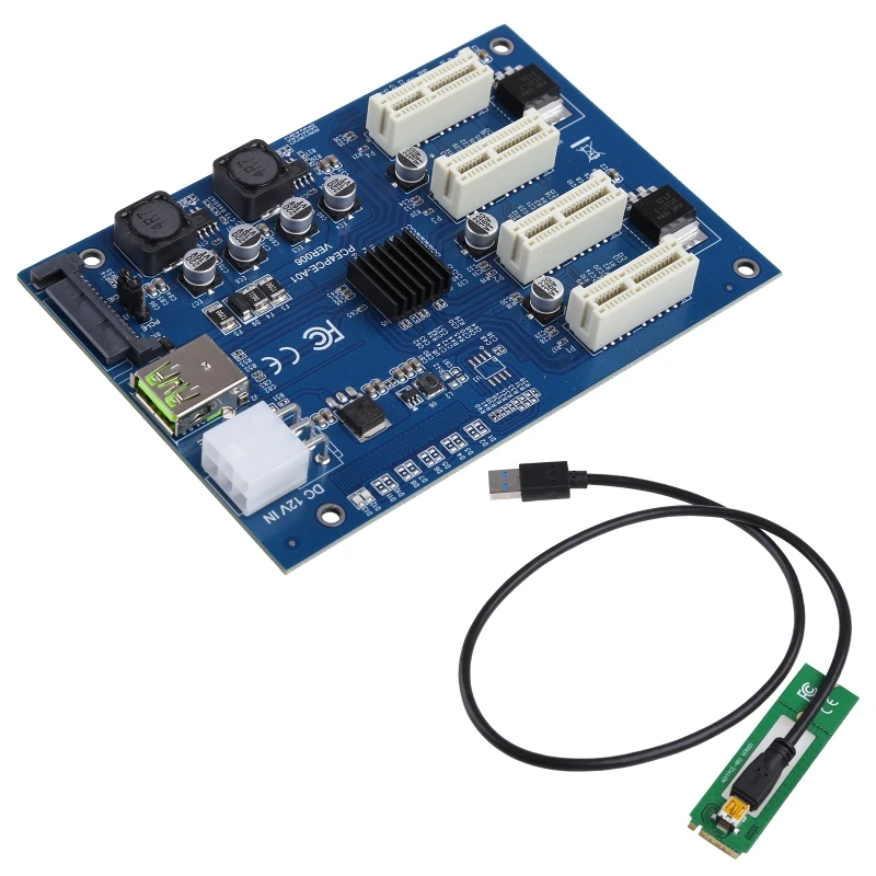 

Graphics Card One for Four PCI-E X1 To PCIe X16 Adapter Card Expansion