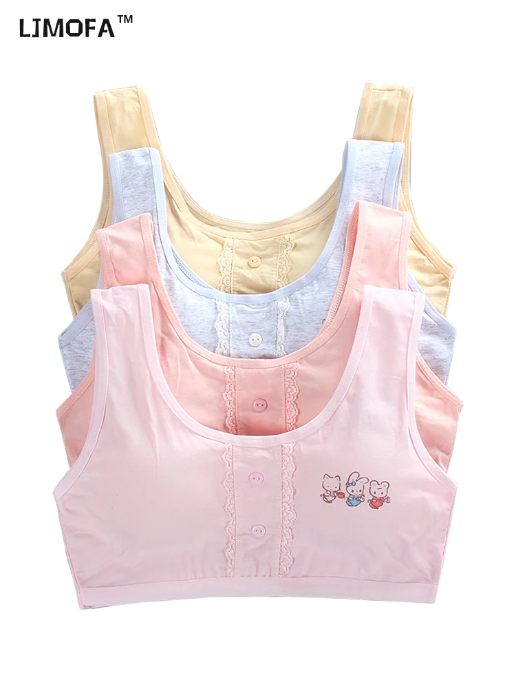 LJMOFA Teen Girl Sports Exquisite Cute Rabbit Bra Kids Top Camisole Underwear Young Puberty Small Training Bra B213 sports bra training bra cotton bra