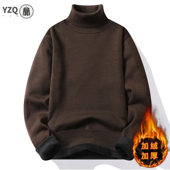 Sweatwear Uomo Anti-pilling Maglione dolcevita lavorato a maglia di alta qualità Slim Fit Pullover a maniche lunghe Tinta unita Tendenza Abbigliamento uomo 1
