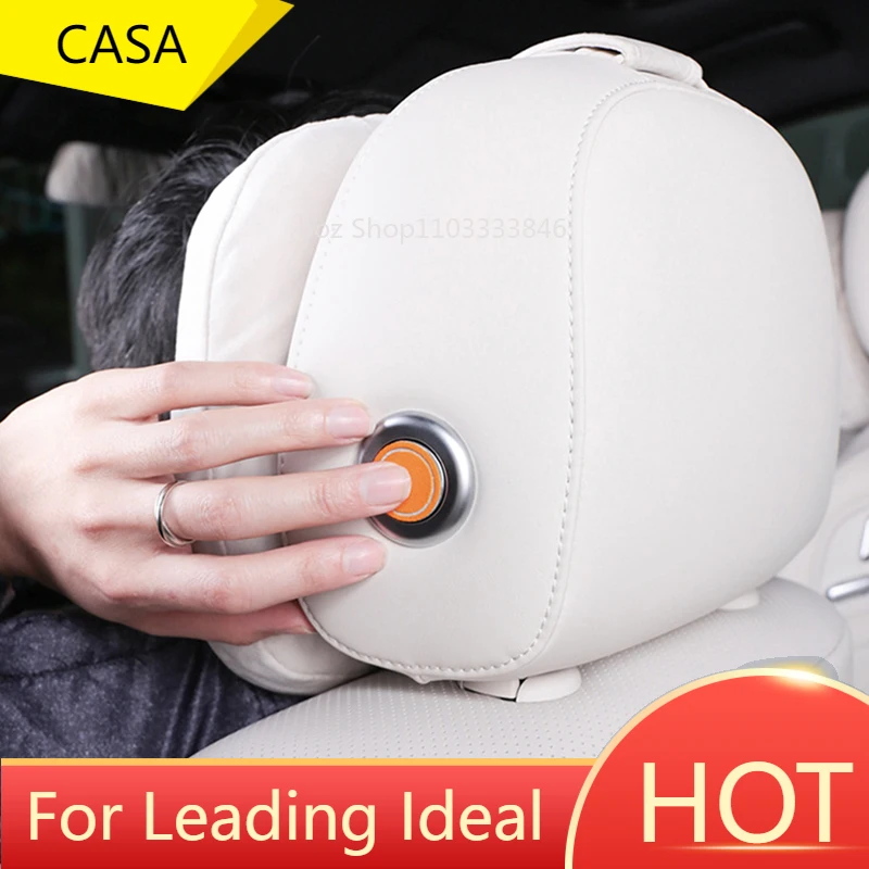 

4pcs For LI Leading Ideal LiXiang L7 L8 L9 Car Seat Headrest Button Suede Protection Cover Sticker Auto Interior Accessories