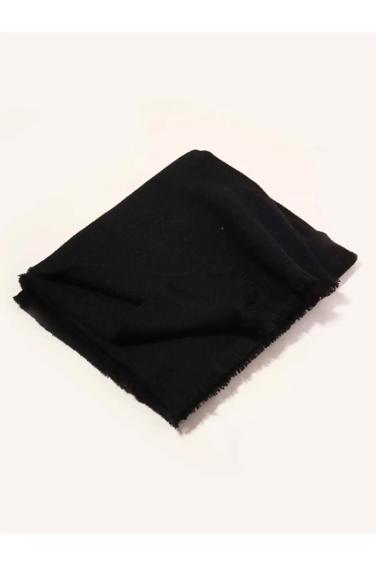 Unisex Solid Black Thick Scarf